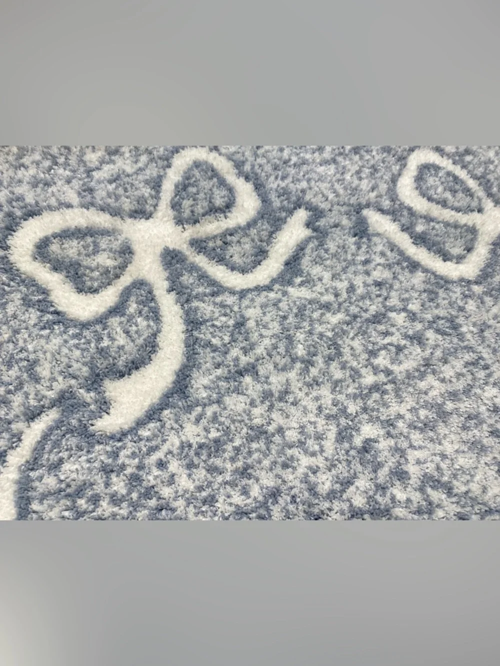 Rachel Ashwell ❤️White Bow Cozy Bath Rug 20x32”Sky Blue NWT